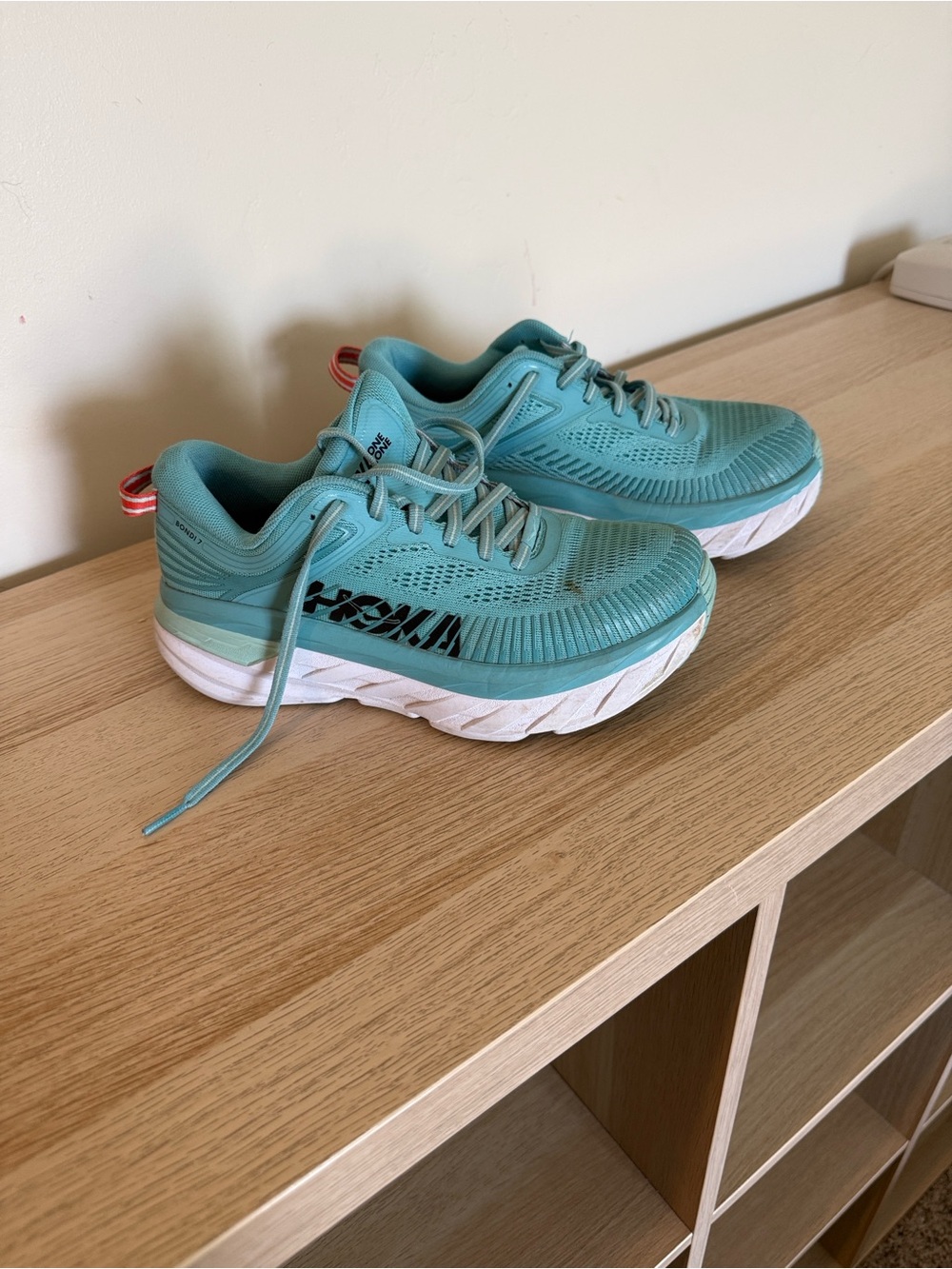 HOKA ONE Bondi 7 Women’s Running Shoe AQUARELLE/EGGSHELL BLUE AEBL